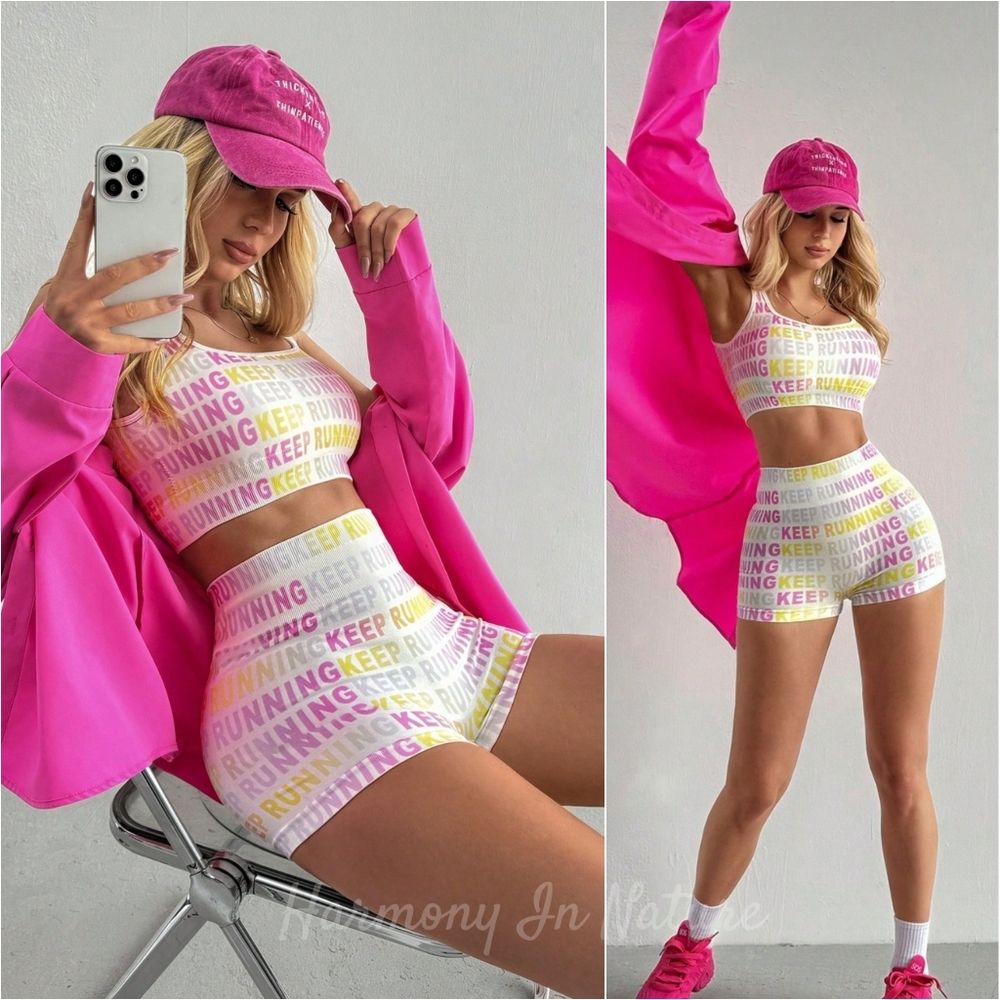 Colorful 'Keep Running' Active Set - Picture 4 of 12